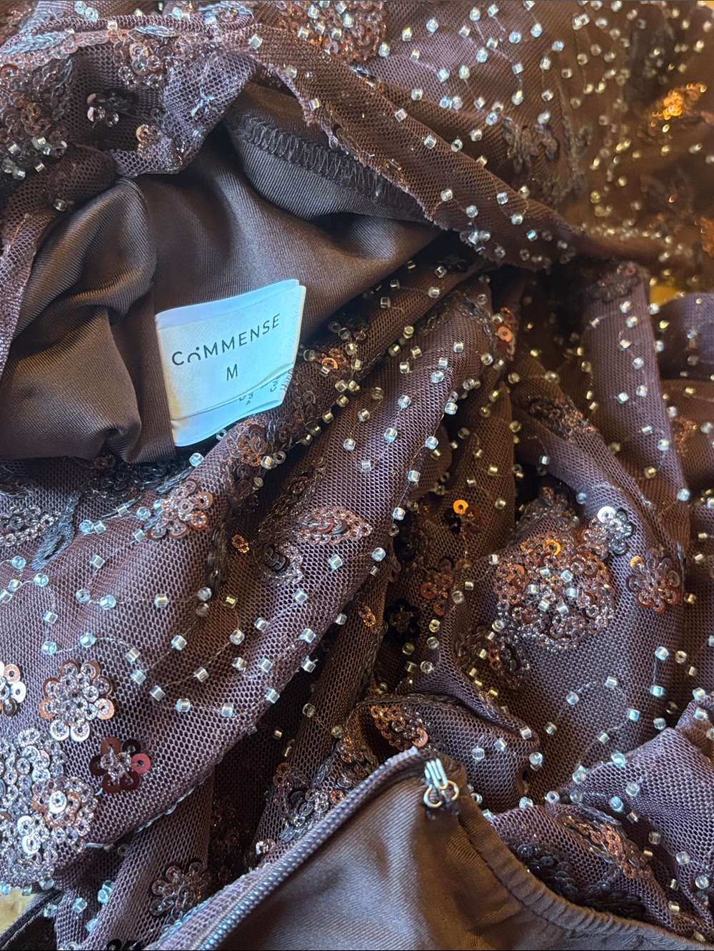 Commense Brown Beaded Maxi Dress - Picture 9 of 9